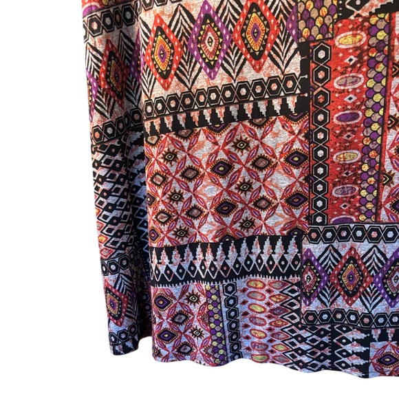 NWOT-Bisou Bisou Multicolor Geometric Maxi Dress - Picture 7 of 8